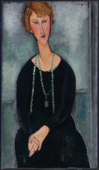 Yeşil kolyeli kadın (Madame Menier) by Amedeo Modigliani