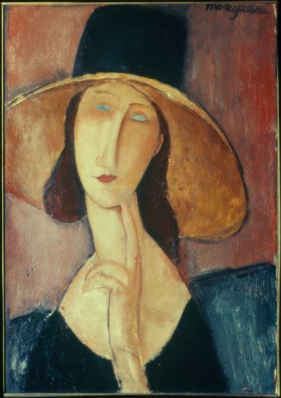 büyük şapkalı kadın by Amedeo Modigliani