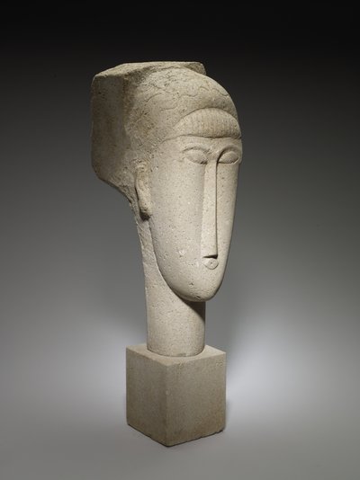 Kafa, 1911-12 (kireçtaşı) by Amedeo Modigliani