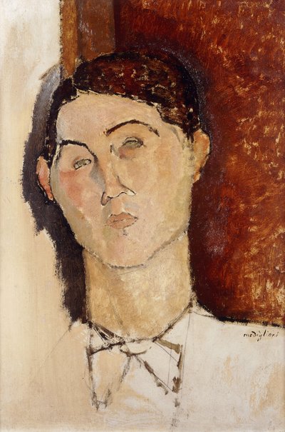 Bir Genç Adamın Başı; Bir Genç Adamın Başı, c.1916 by Amedeo Modigliani