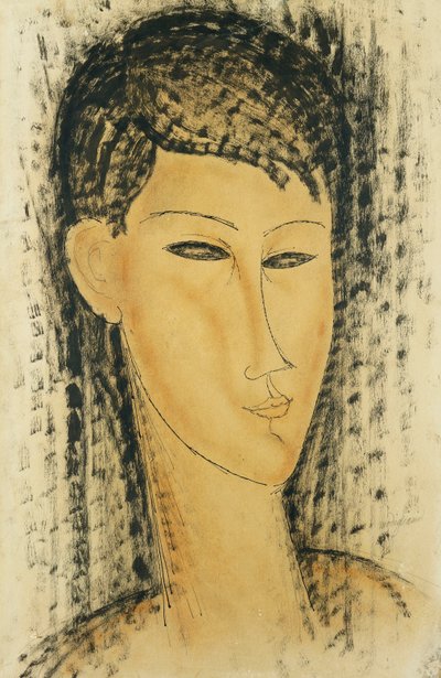 Bir Genç Kadının Başı; Genç Bir Kadının Başı, 1914 by Amedeo Modigliani