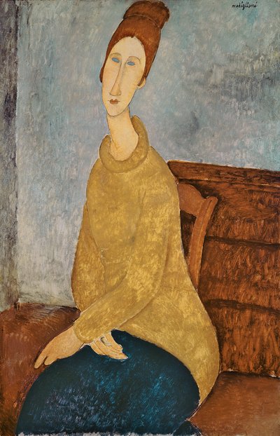 Jeanne Hebuterne in a Yellow Jumper, 1918-19  by Amedeo Modigliani