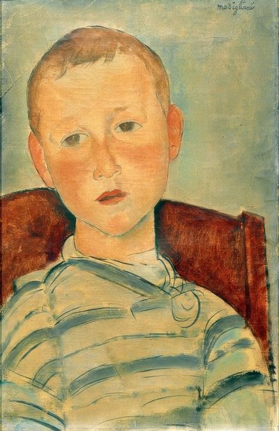 Çizgili kazaklı çocuk by Amedeo Modigliani