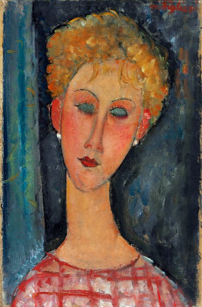 Küpeli sarışın, 1918-1919 by Amedeo Modigliani