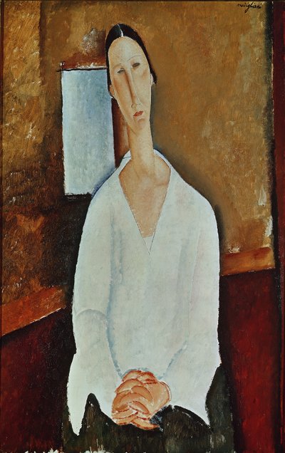 Elleri Sıkışmış Madam Zborowska, c.1917 by Amedeo Modigliani