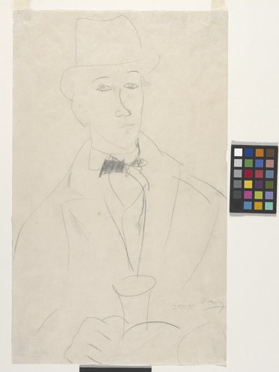 Sanatçının Portresi, Othon Friesz (beyaz kağıt üzerine kalem) by Amedeo Modigliani
