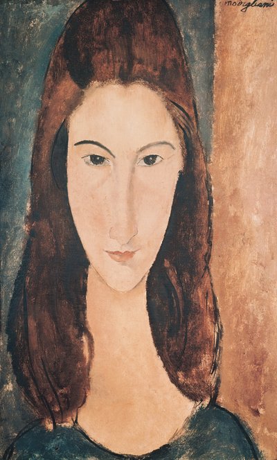 Genç Bir Kızın Portresi (tuval üzerine yağlı boya) by Amedeo Modigliani