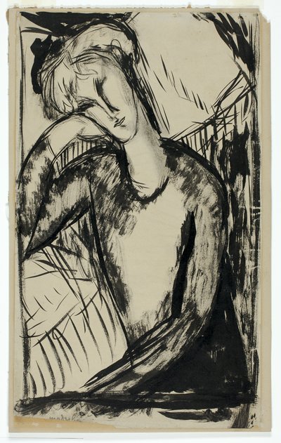 genç bir kadın portresi by Amedeo Modigliani