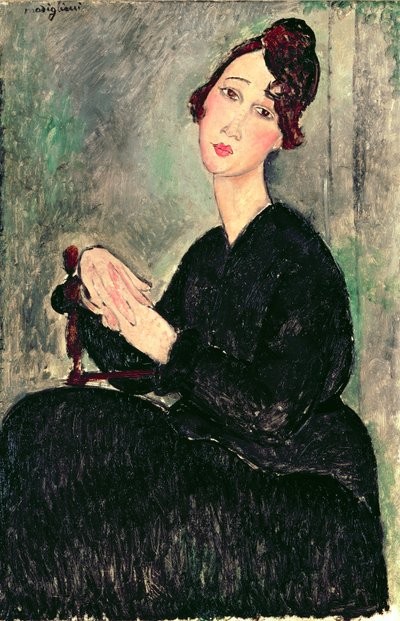 genç bir kadın portresi by Amedeo Modigliani