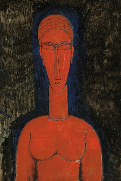Kırmızı Büst, Caryatid, 1913 by Amedeo Modigliani