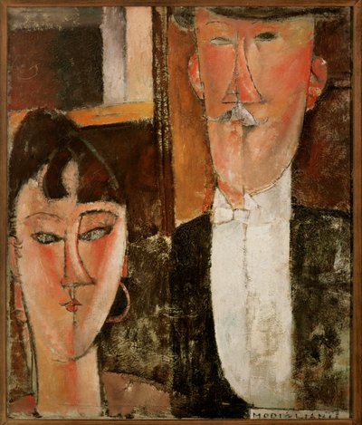 Nişanlı (tuval üzerine yağlıboya) by Amedeo Modigliani