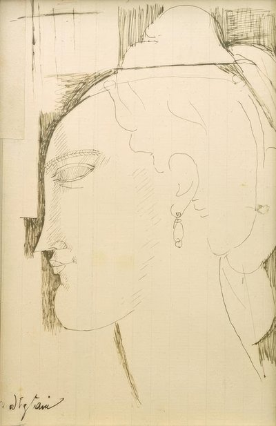 Bir kadının başı by Amedeo Modigliani