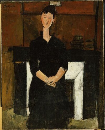 Şöminenin Yanında Oturan Kadın, 1915 by Amedeo Modigliani