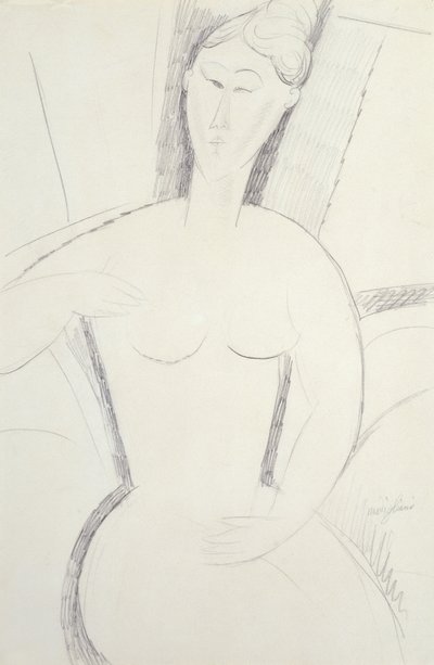 Oturan Kadın (kalem) by Amedeo Modigliani