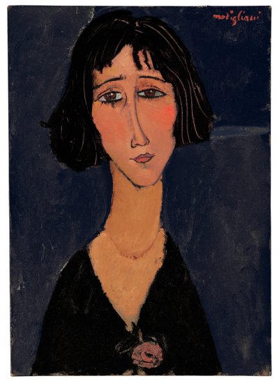 Gül ile genç kadın by Amedeo Modigliani