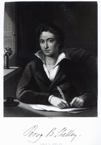 Percy Bysshe Shelley, William Holl tarafından kazınmış by Amelia Curran