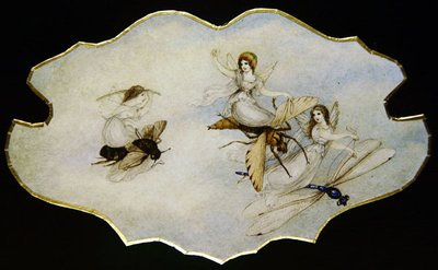 Böcekler Üzerinde Oynayan Periler, 1860 dolayları (kağıt üzerine suluboya ve kurşun kalem) by Amelia Jane Murray
