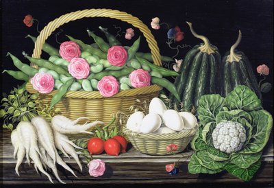 Sepette yumurta, bakla ve gül, 1995 by Amelia Kleiser