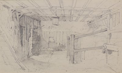 Bir Ahırın İçinde, c.1810 (kalem) by Amelia Long