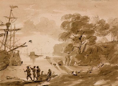 İsimsiz [sahil sahnesi], c.1803 (kalem ve yıkama) by Amelia Long