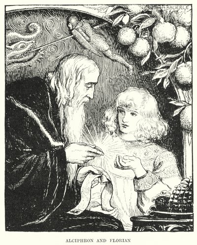 Alciphron ve Florian (gravür) by Amelia M. (attr.to) Bowerley or Bauerle