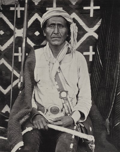 Bir Navajoe Kızılderilisi (s/b fotoğraf) by American Photographer (after)