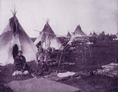 Sioux Kızılderililerinin kampı, Dakota (s/b fotoğraf) by American Photographer (after)