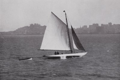 California: San Francisco Körfezi, arka planda Telegraph Tepesi ve Rus Tepesi silueti ile (s/b fotoğraf) by American Photographer (after)