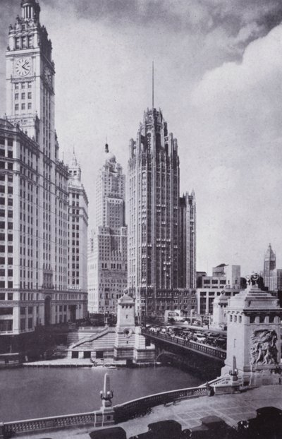 Chicago: Boulevard Link Köprüsü, Kuzeye Bakmak (s/b fotoğraf) by American Photographer (after)