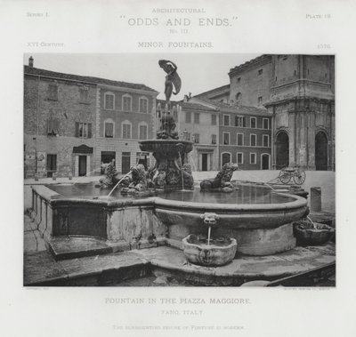 Piazza Maggiore'deki Çeşme, Fano, İtalya (s / b fotoğraf) by American Photographer (after)