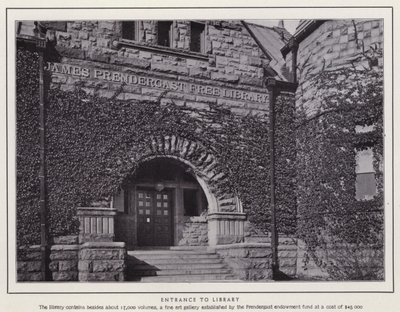 Jamestown, NY: Kütüphaneye Giriş (s/b fotoğraf) by American Photographer (after)
