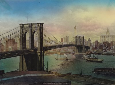 New York: Brooklyn Köprüsü ve Aşağı New York (fotoğraf) by American Photographer (after)