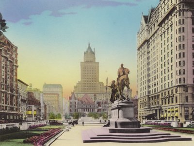 New York: Beşinci Cadde ve Plaza; Heckscher Bldg; Gen Sherman Heykeli; Otel Plaza (fotoğraf) by American Photographer (after)