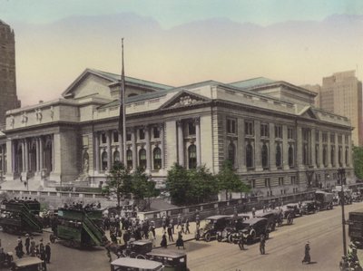 New York: Halk Kütüphanesi, Fifth Avenue ve West 42nd Street (fotoğraf) by American Photographer (after)