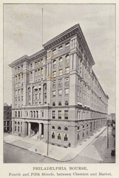 Philadelphia: Philadelphia Bourse, Dördüncü ve Beşinci Caddeler, Chestnut ve Market arasında (s/b fotoğraf) by American Photographer (after)