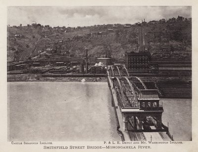 Pittsburgh: Smithfield Street Köprüsü, Monongahela Nehri (s/b fotoğraf) by American Photographer (after)