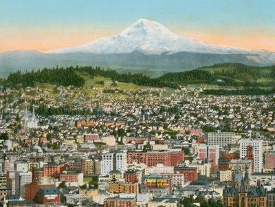 Portland, Oregon, Uzakta Hood Dağı (fotoğraf) by American Photographer (after)
