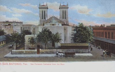 San Antonio, Teksas, ABD'deki San Fernando Katedrali (renkli fotoğraf) by American Photographer (after)