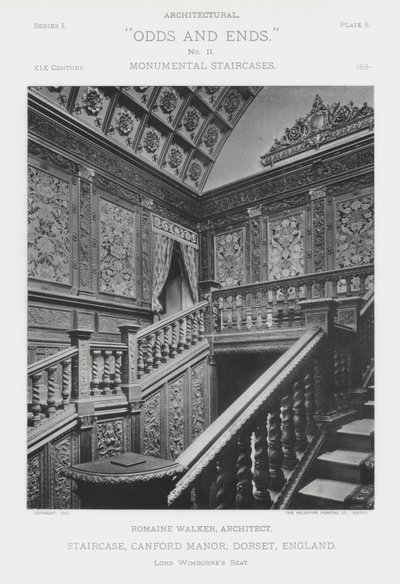 Merdiven, Canford Malikanesi, Dorset, İngiltere (s/b fotoğraf) by American Photographer (after)