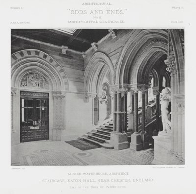 Merdiven, Eaton Hall, Chester yakınları, İngiltere (s/b fotoğraf) by American Photographer (after)