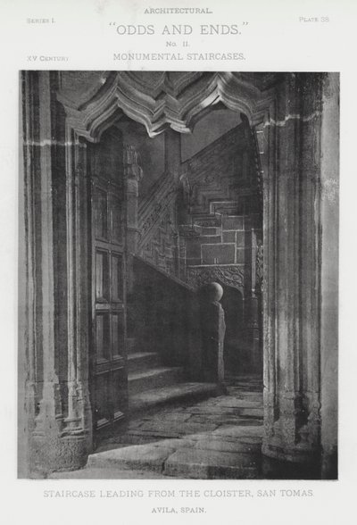 Manastırdan çıkan merdiven, San Tomas, Avila, İspanya (s/b fotoğraf) by American Photographer (after)