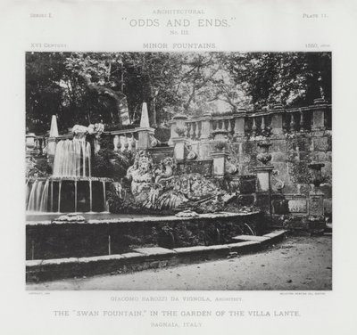 Villa Lante Bahçesindeki "Kuğu Çeşmesi", Bagnaia, İtalya (s/b fotoğraf) by American Photographer (after)