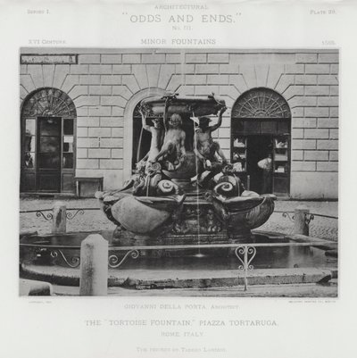 "Kaplumbağa Çeşmesi", Piazza Tortaruga, Roma, İtalya (s/b fotoğraf) by American Photographer (after)