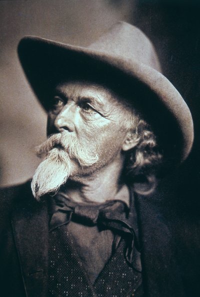 Buffalo Bill (1846-1917) son yıllarında (s/b fotoğraf) by American Photographer