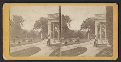 East Lawn ve Portico, Oneida Community, New York Eyaleti, 1870 dolayları (s/b fotoğraf) by American Photographer