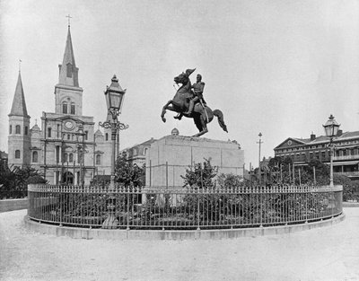 Jackson Meydanı, New Orleans, 1890 dolayları (s/b fotoğraf) by American Photographer