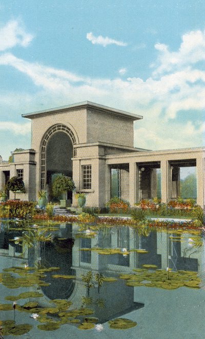 Lily Pond ve Pavilion, Douglas Park (renkli fotoğraf) by American Photographer