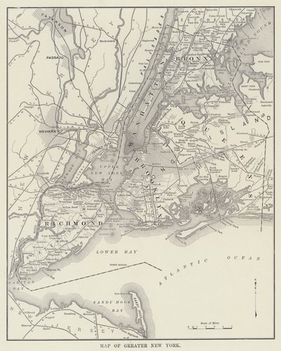 Greater New York Haritası (s/b fotoğraf) by American Photographer