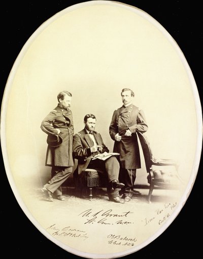 Ulysses S. Grant ve yardımcıları Orville E. Babcock ve Adam Badeau