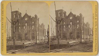 1871 Chicago Yangınından Sonra St. Michaels Kilisesi by American Photographer